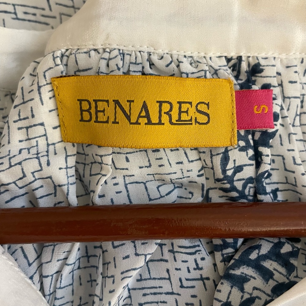 Benares Boho Embroidered Peasant Top. NWOT - Picture 3 of 5